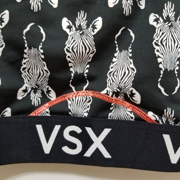 Victoria's Secret bra Small VSX The Player racerback workout gym sports zebra - Picture 3 of 10